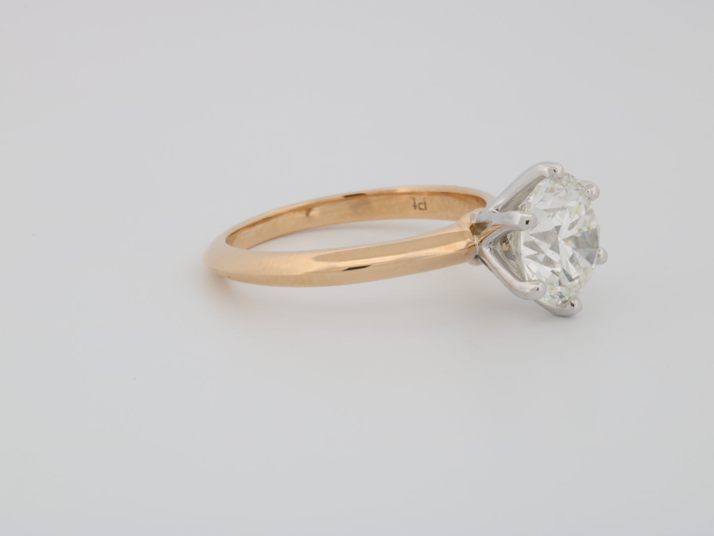 SECOND INSTALLMENT 2.70 Ct GIA Natural Diamond Solitaire Ring Set in Platinum and 18K Yellow Gold (Copy)
