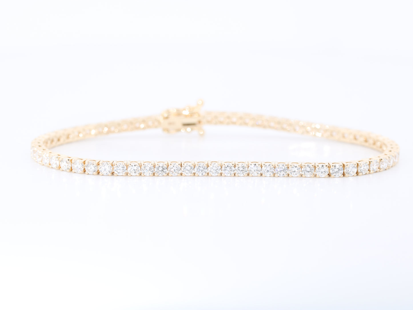 Natural Diamond Tennis Bracelet 4.21 cttw, 14K Yellow Gold