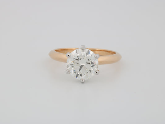 FIRST INSTALLMENT 2.70 Ct GIA Natural Diamond Solitaire Ring Set in Platinum and 18K Yellow Gold